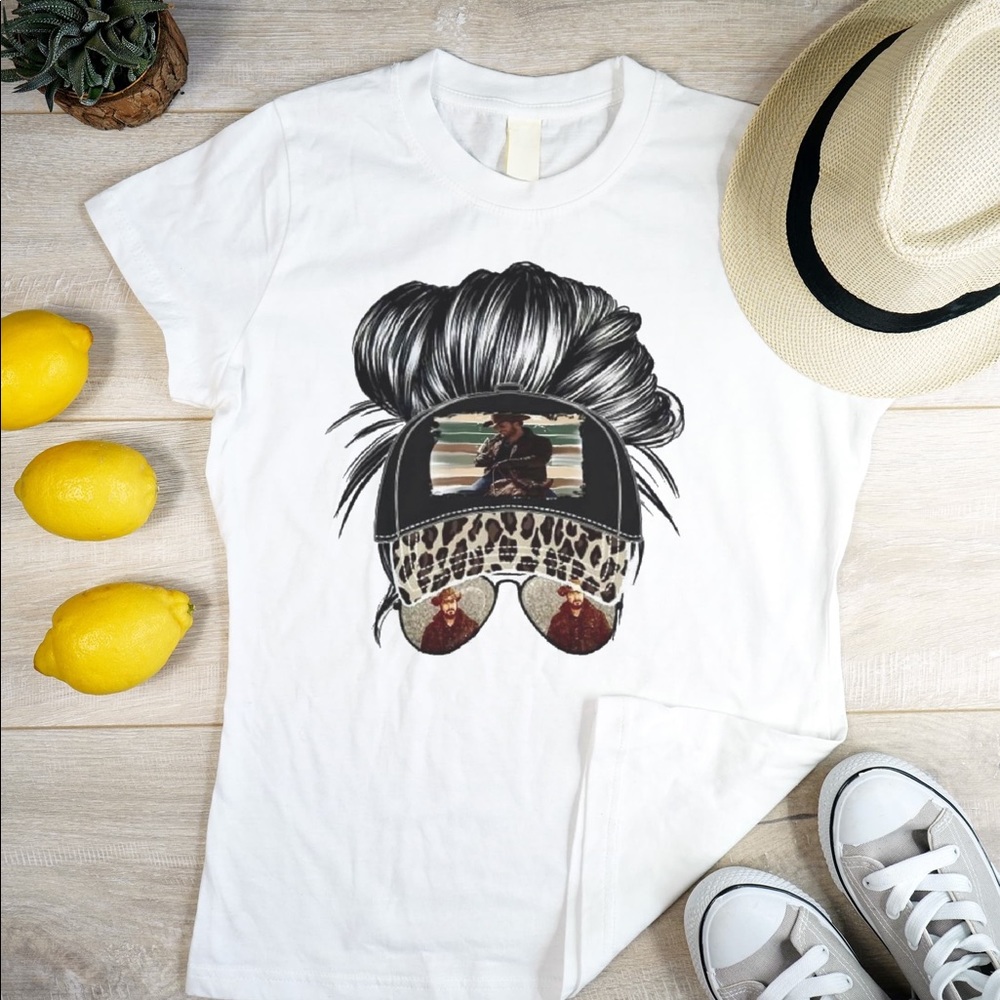 Super cute Yellowstone messy bun tee
